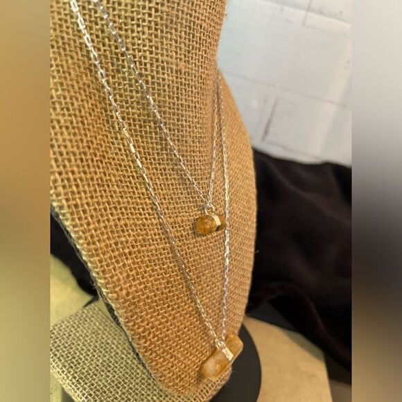 Brazilian Natural Citrine Double Layer Necklace 21-24” In Silvertone 38.50ctw - Picture 9 of 14